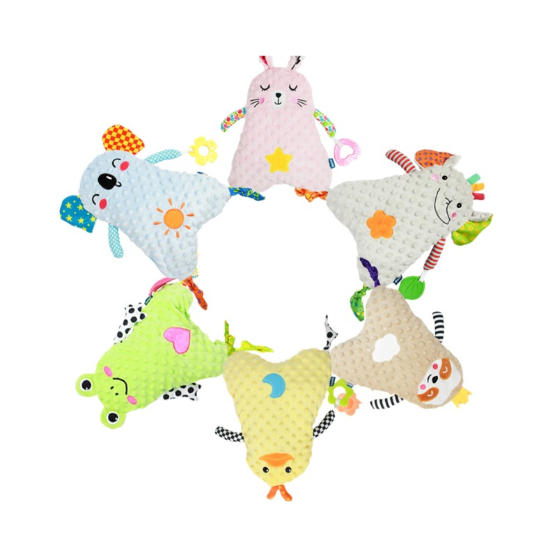 Picture of Aipinqi baby sleeping with comfort towel can be imported baby gauze animal comfort doll peas velvet doll