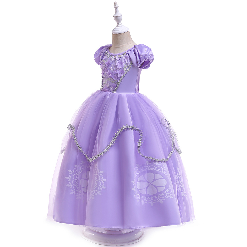 Picture of 2025 European and American Princess Sofia Dress Girls Children's Day Festival Performance Dress Dress Children's Dress