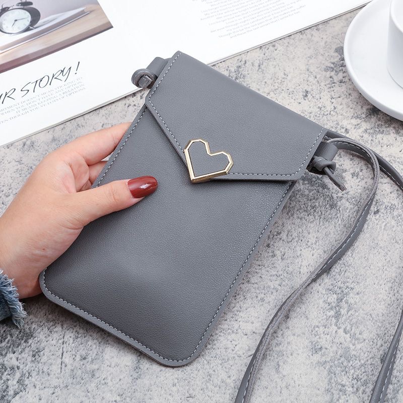 Picture of 2023 New Student Mini Crossbody Women's Bag Women's Heart-Shaped Decorative Transparent Touch Screen Casual Retro Mobile Phone Bag