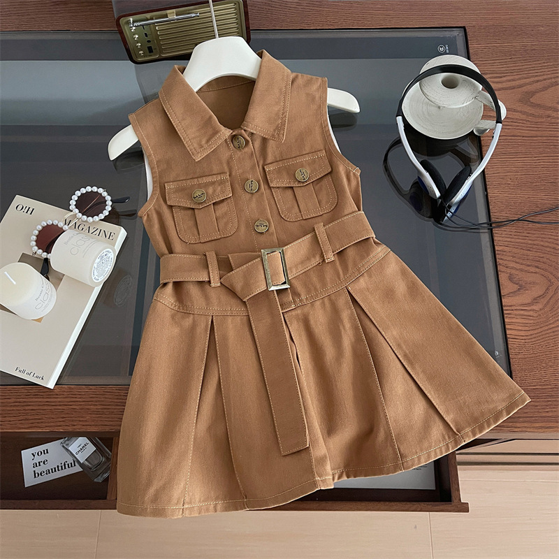 Picture of Girls Dress Summer 2025 New Children's Korean Style Sleeveless Vest Princess Dress Fashionable Summer Denim Dress Trendy