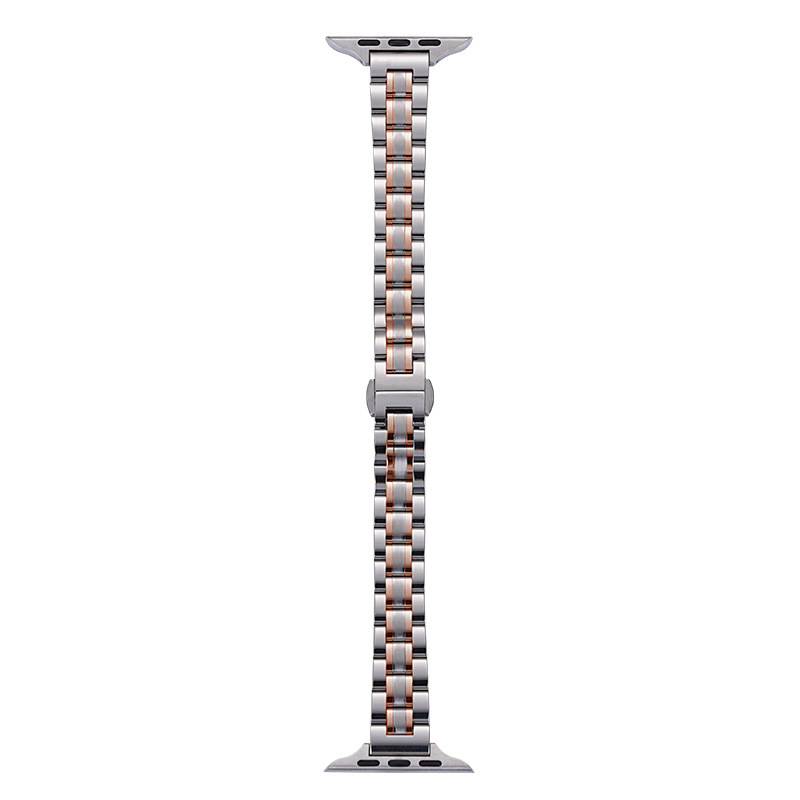 Picture of Suitable for Apple applewatch Watch Strap Five Beads Solid Small Man Waist Butterfly Buckle Women's iwatch Strap