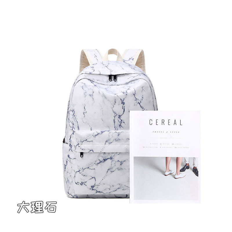 Picture of New Casual Schoolbag Three-piece Set Female Middle School Student Backpack Men's Lunch Handbag Simple Large Capacity Computer Bag