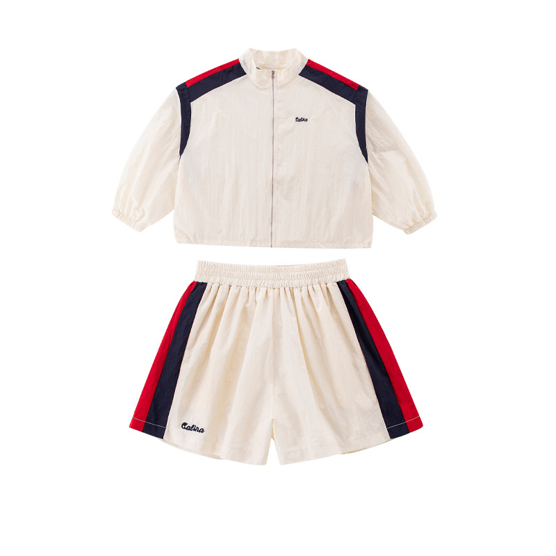 Picture of Cross-border Girls' Casual Sports suit 2025 Summer New Western Style Girls' Thin Sunscreen Shorts suit