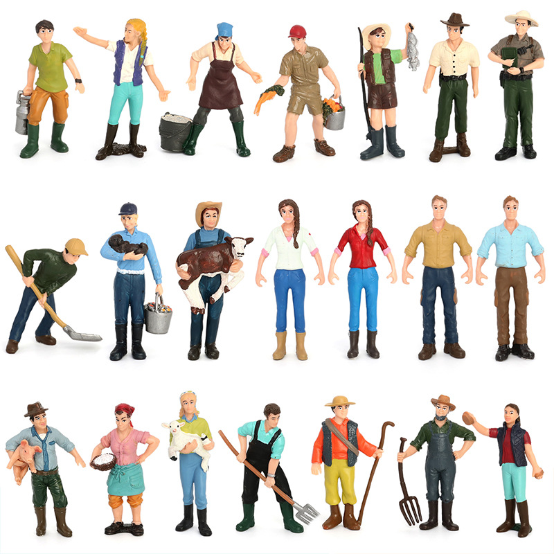 Cross-border Simulation Plant Doll Model Scene Ornaments DIY Farm House Workers Fence Stone Model Toys