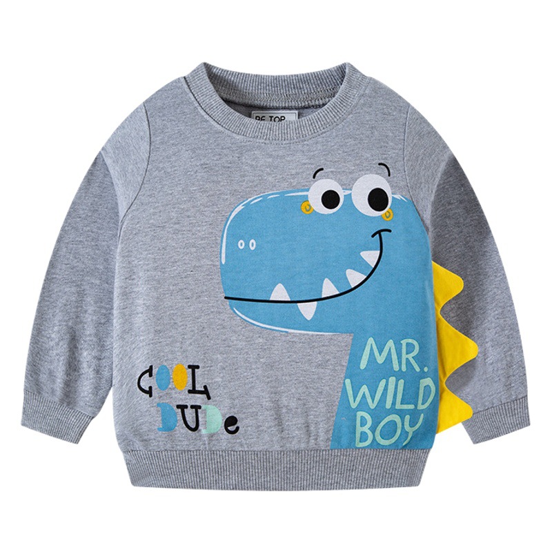 Children's Clothing Spring and Autumn new children's cartoon Three-dimensional dinosaur sweater baby sweater boy's coat a generation of hair