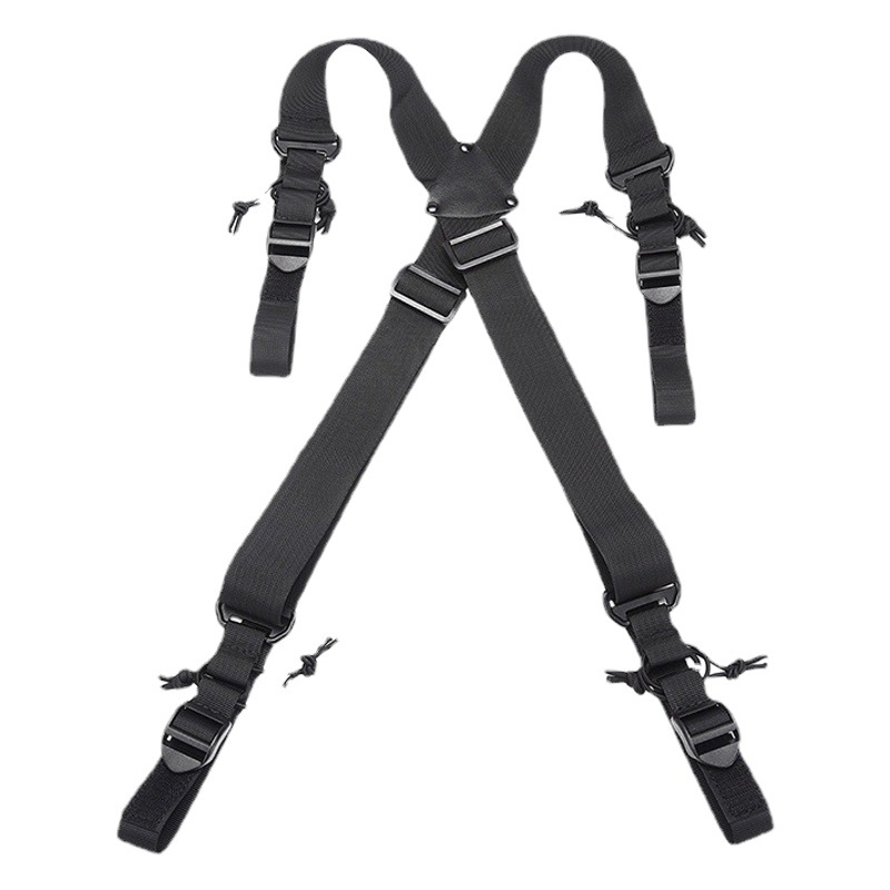 Outdoor X-Type Load Strap Multi-Function Tactical Shoulder Strap Lanyard Professional Sports Bag Tactical Rope Metal Buckle