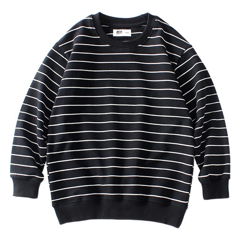 Autumn 2024 Korean version of children's clothing new boys sweater big children's terry striped bottoming shirt children's sweater wholesale