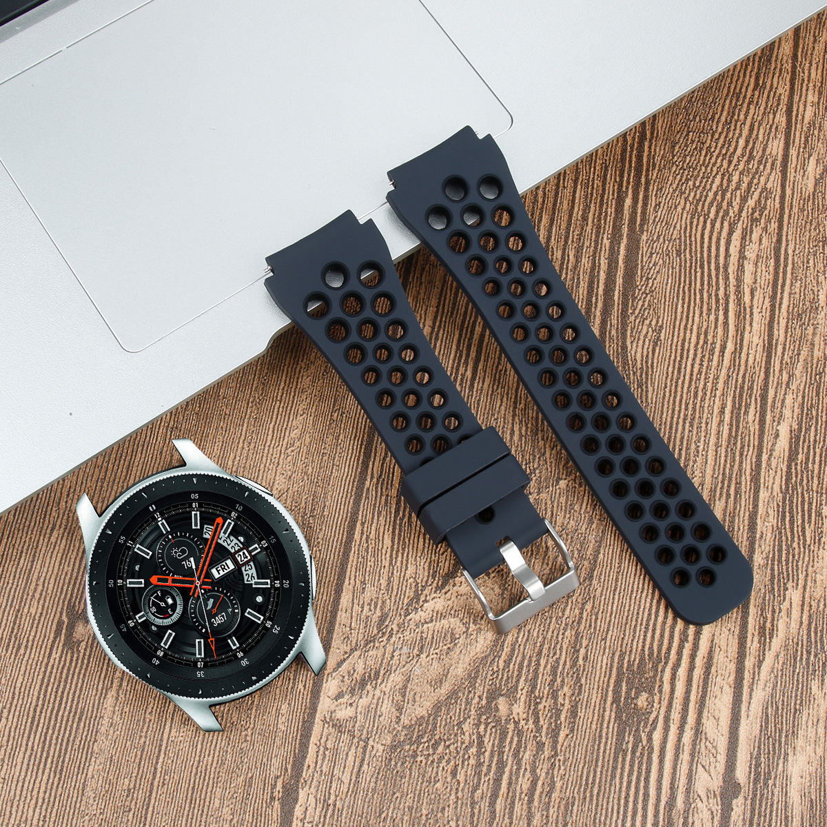 Picture of Suitable for Samsung Watch Strap Sm-R800 Official Same Watch 1St Generation 22mm Huawei Universal Two-Color Silicone Strap