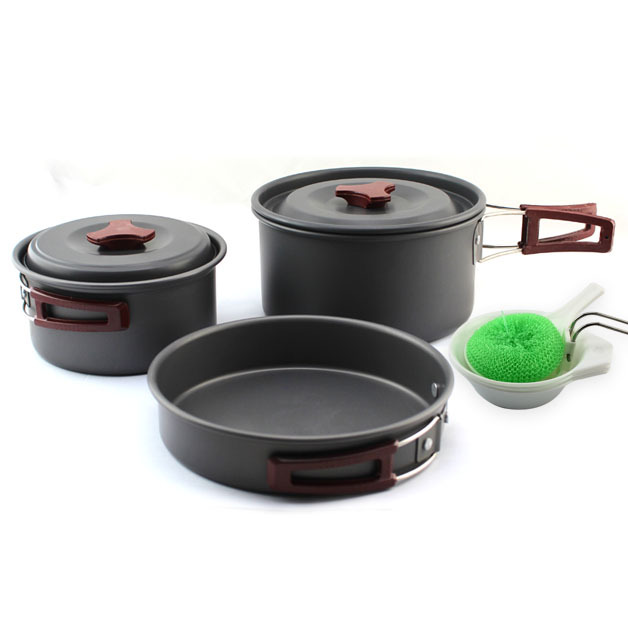 Picture of High quality camping set pot portable combination set pot outdoor set pot barbecue set pot for 2-3 people
