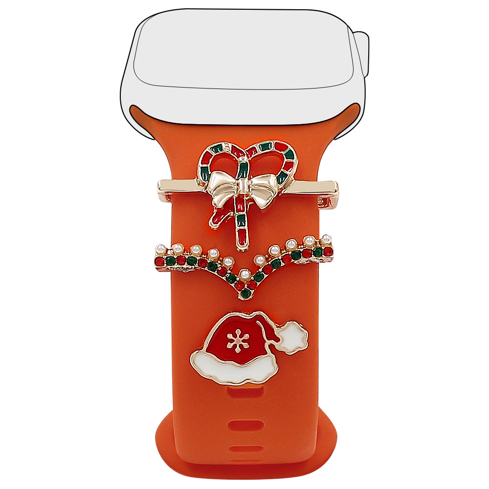 Picture of For Apple Watch Strap Decorative Ring Apple Watch Universal Silicone Strap Christmas Oil Drop Decoration