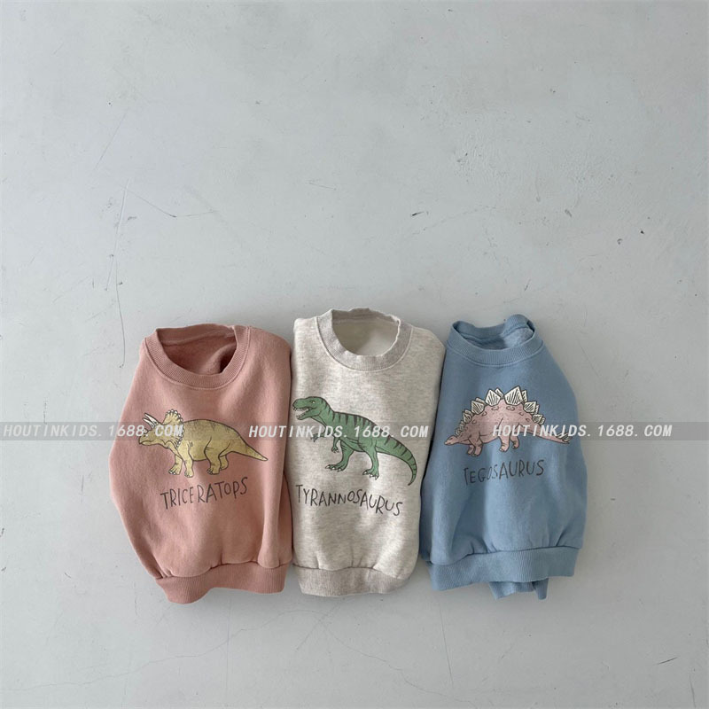 Picture of Ins K-Style of Men's and Women's Baby Winter Clothing New Tops Kidsren's Korean Cute Dinosaur Fleece Soft Pullover Sweatshirt