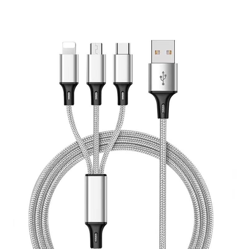 Picture of Factory wholesale one-to-three data cable for Huawei Android three-in-one data cable Apple fast charge gift logo