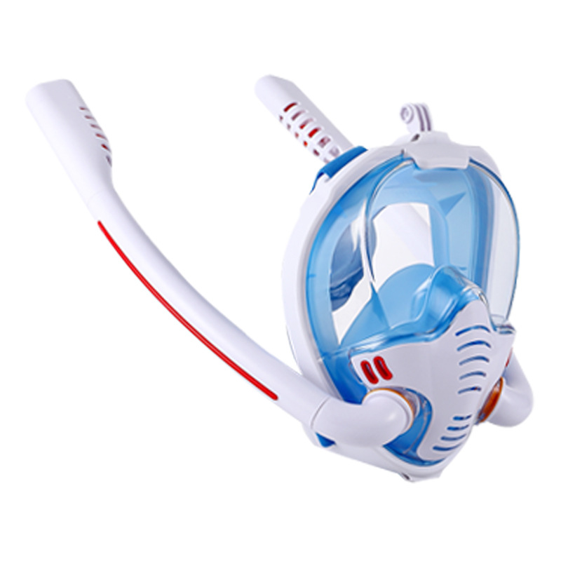Picture of Cross-border New Diving Mask Double Tube Silicone Full Face Backstroke Diving Mask Anti-fog Snorkeling Equipment Factory