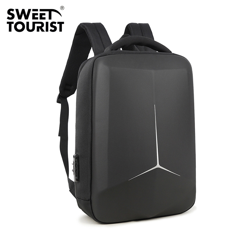 Picture of New fashion backpack large capacity hard shell compression motorcycle backpack trend e-sports 17 inch large capacity computer bag