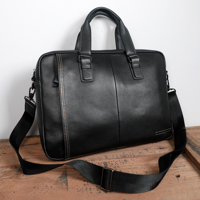 Picture of Factory direct first layer cowhide men's bag leather portable briefcase large capacity computer bag soft leather bag a generation of hair