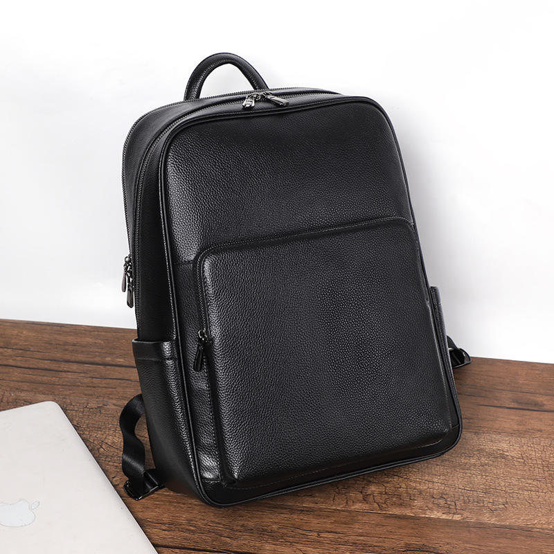 Picture of Multifunctional men's backpack genuine leather computer backpack travel bag first layer cowhide backpack in stock wholesale backpack