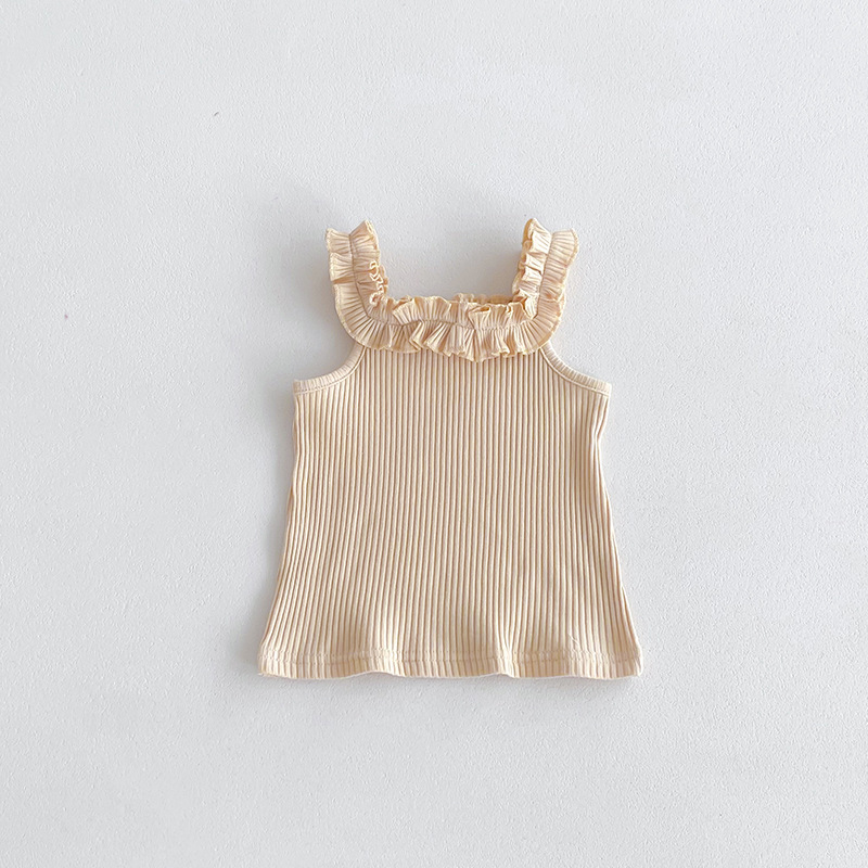 Picture of 2025 New Summer Girls Camisole Thin Section Baby Girl Lace Suspender Top Sleeveless t Fashionable and Versatile