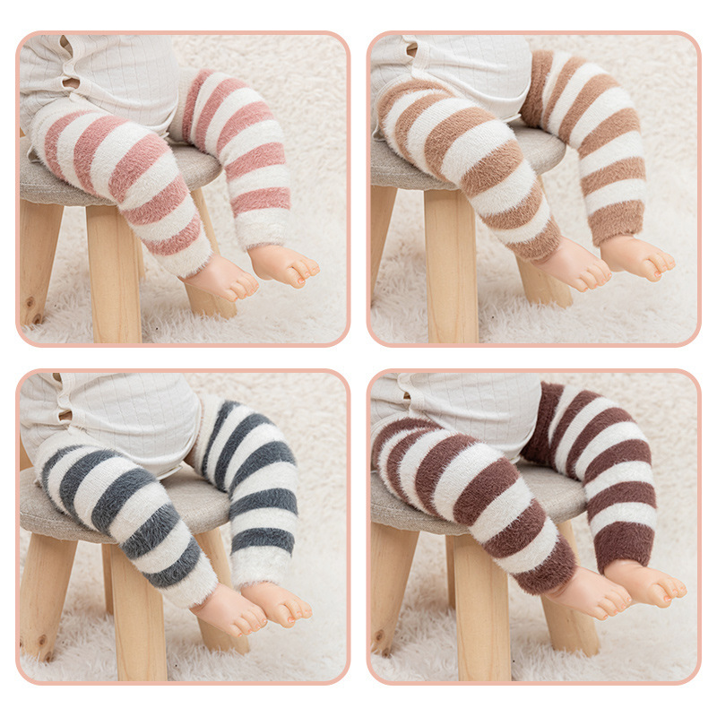Picture of Baby's Leg Socks fleece-lined Thickened Warm Autumn and Winter Children's Knee Protecting Arm Mink Stocking Neonatal Leg Socks