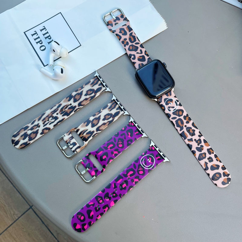 For apple watch Leopard apple watch Strap iwatch3456 Generation 38/40/42/44mm Soft Female