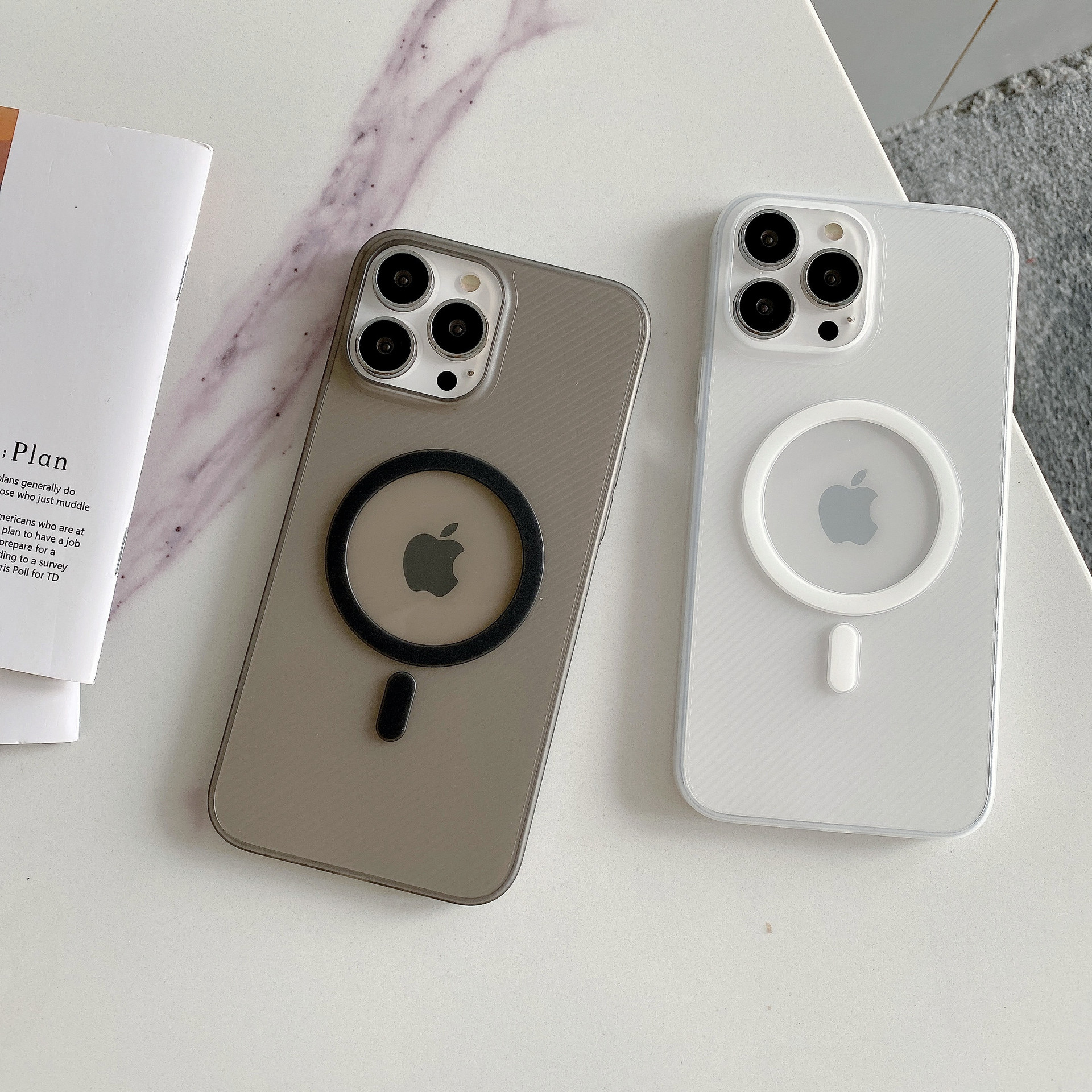 Picture of For Apple 16 Magnetic Attracted Frosted Phone Case iphone15 Simple Protective Case 14promax Ultra-thin 13 Twill