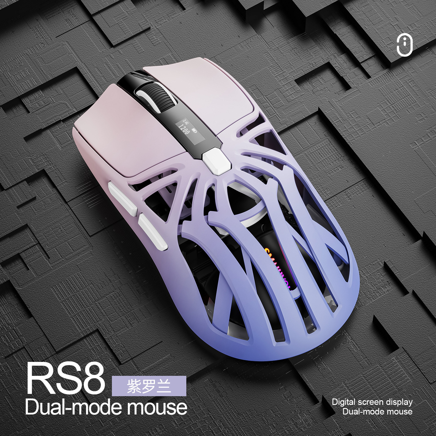 Picture of SMAILWOLF Smai Wolf RS8 Bluetooth Wireless Three-Mode Mouse Electric Competition Game Lightweight Computer Office Universal