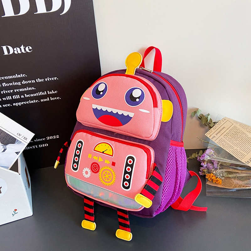 Picture of Children's trendy large-capacity schoolbag boys and girls kindergarten anti-loss bag 2-6 years old super cute robot schoolbag