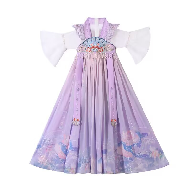 Picture of Han Dynasty Girls 2025 New Summer Chinese Style Tang Suit Children's Super Fairy Ancient Style Ruirt Girls Ancient Costume Dress