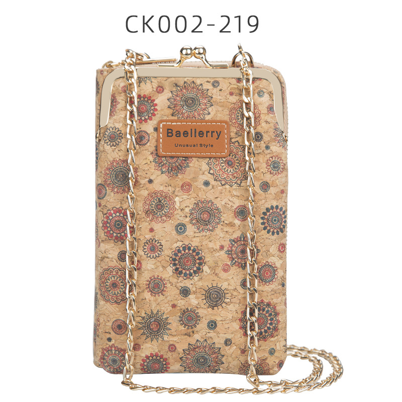 Picture of baellerry ladies wallet vertical wood grain mobile phone bag multi card wallet chain shoulder messenger bag wholesale