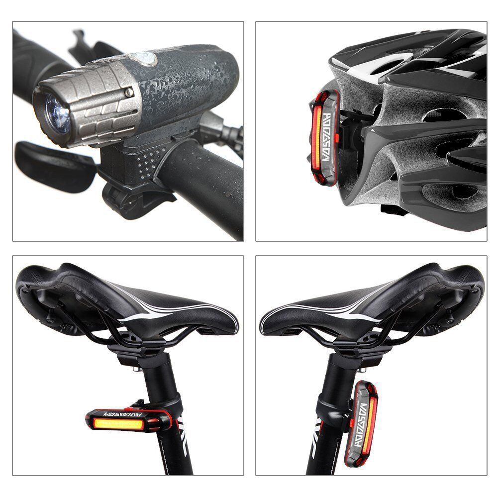 Picture of New 2256 bicycle light USB rechargeable headlight tail light mountain bike warning light 300 lumen headlight