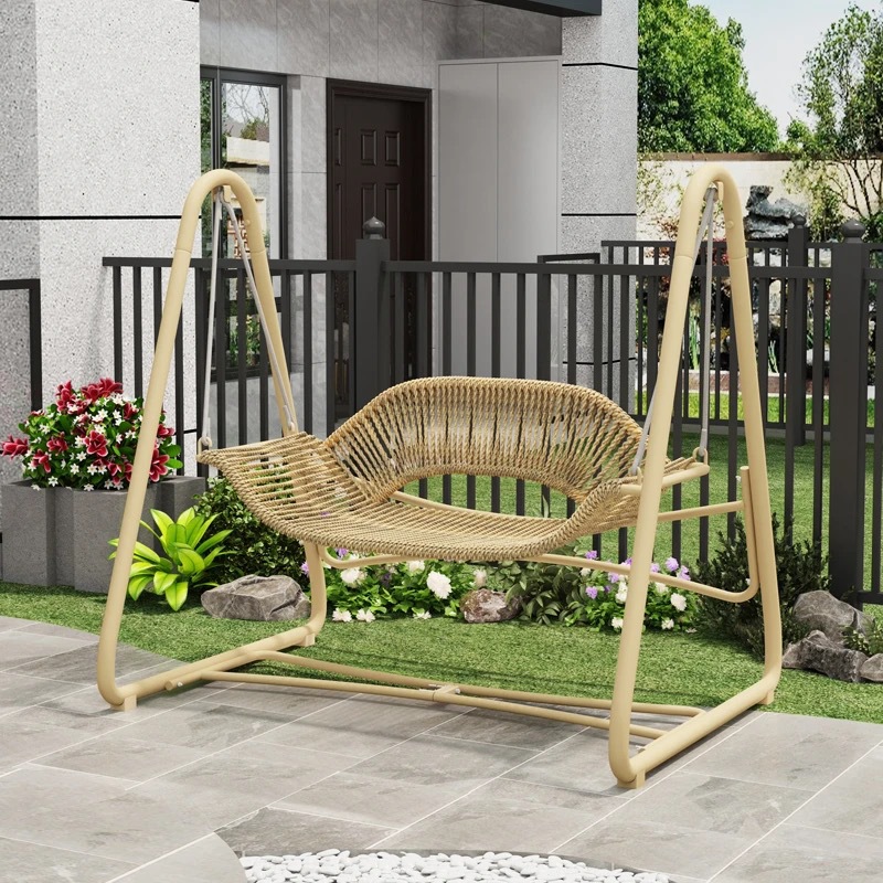 Picture of Outdoor Swing Hanging Chair Villa Courtyard Garden Rocking Chair Terrace Balcony Bed and Breakfast Lounge Chair Internet Celebrity Outdoor Double Hammock