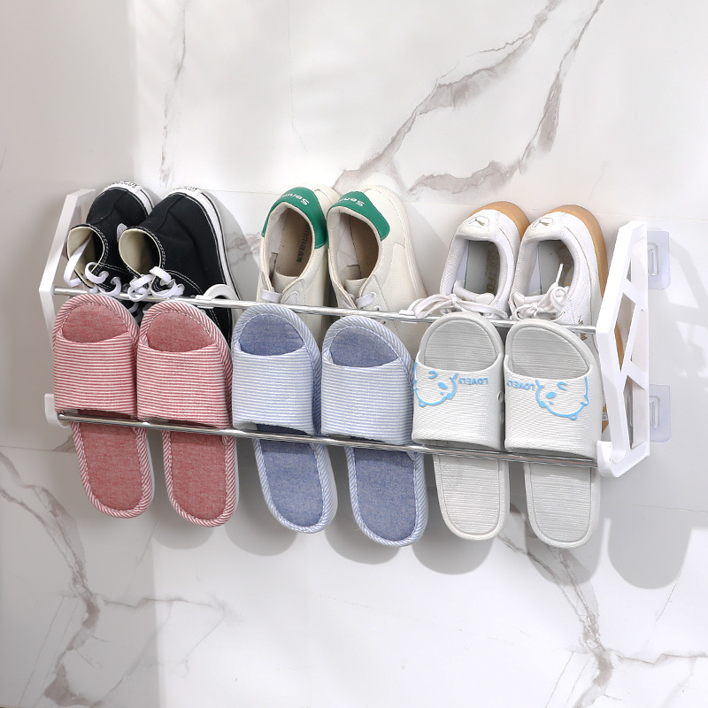 Picture of The Philippines's Best-Selling Punch-Free and Nail-Free Door Behind Simple Shoe Rack Assembly Shoe Rack Bathroom Slipper Rack Wall-Mounted Storage Rack