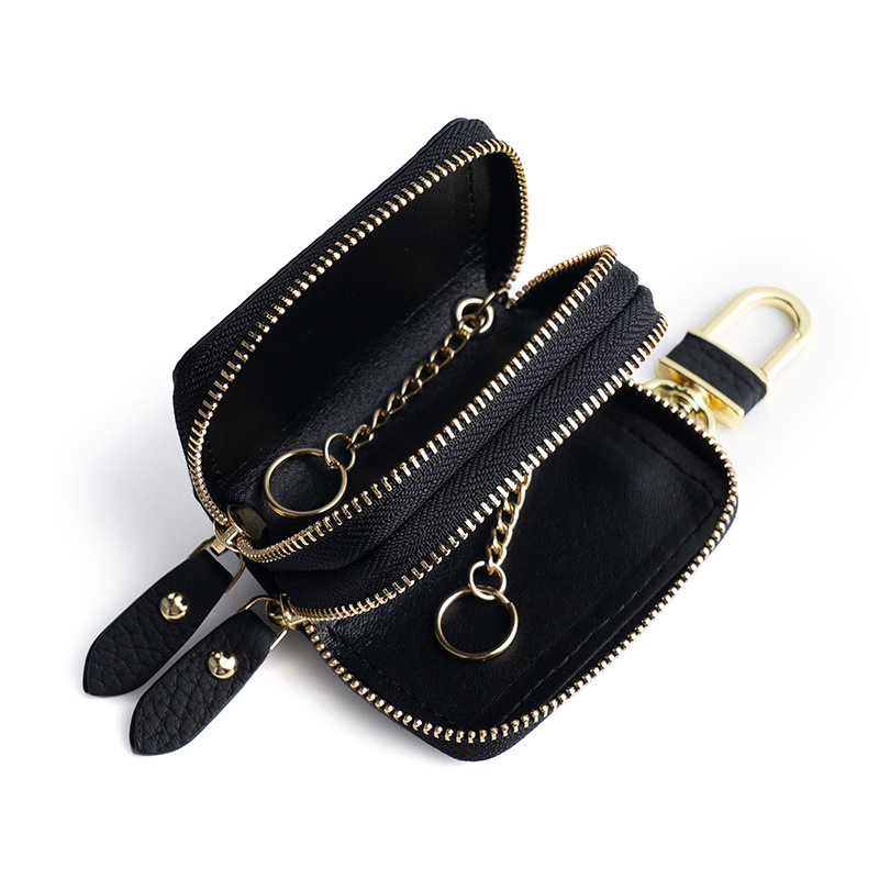 Picture of New double-layer key bag leather car key cover men's and women's first layer cowhide key bag copper hardware key chain