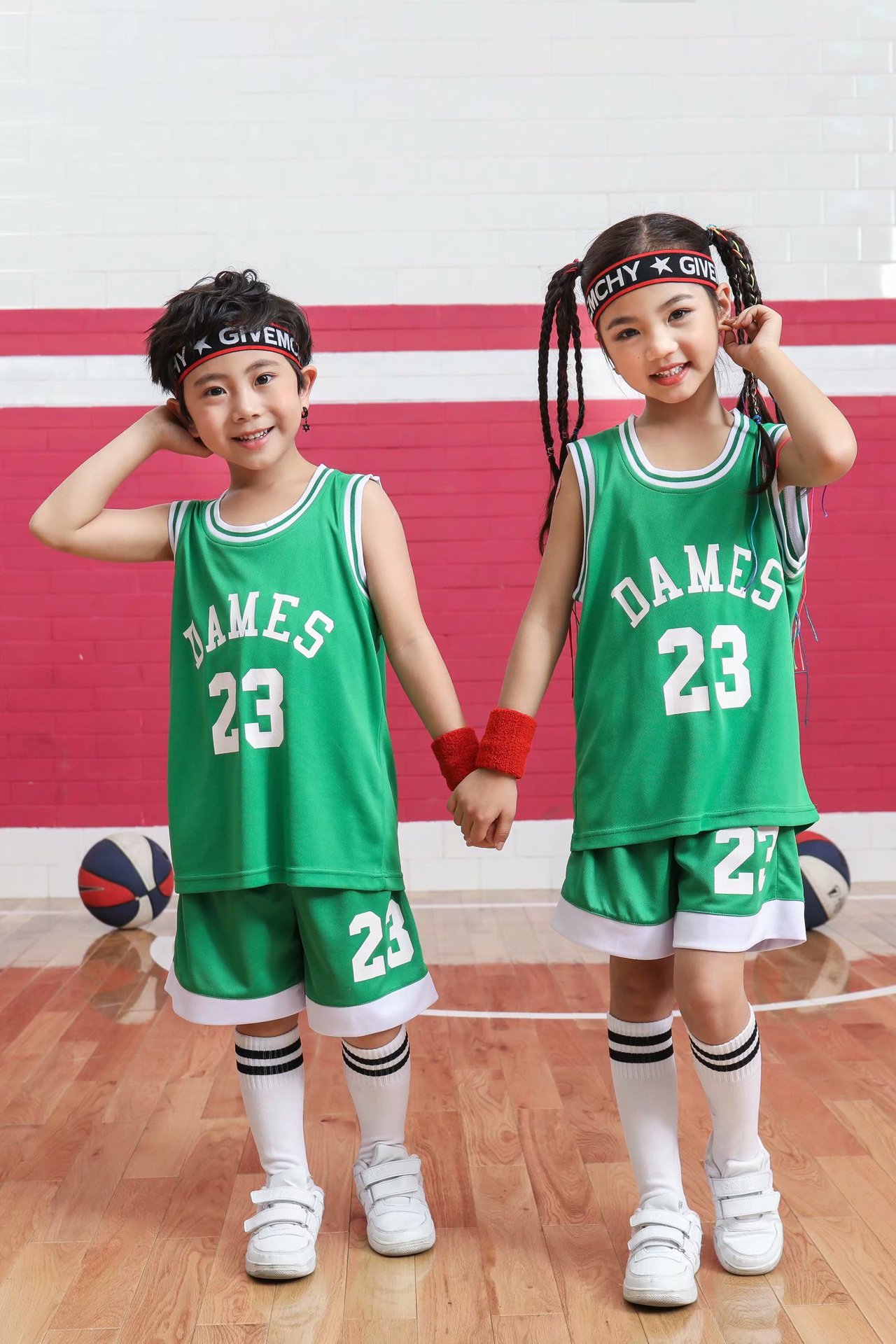 Picture of Children's Basketball Suit suit Printing Training Suit for Primary School Students Girls Boys Kindergarten Baby Performance Suit Basketball Jersey