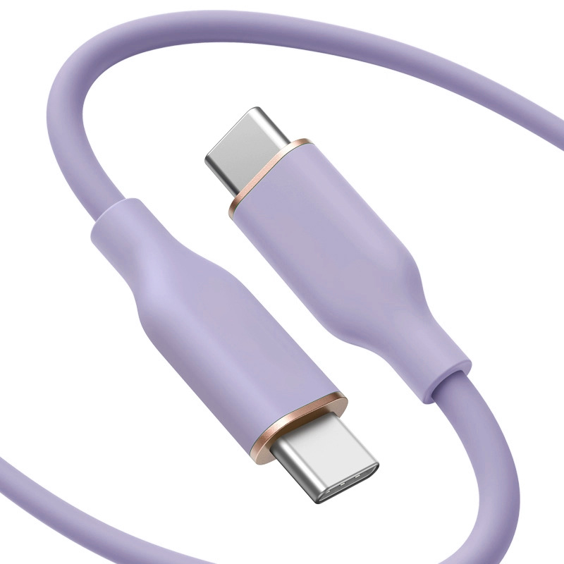Picture of Liquid Silicone Type-C Data Cable Pd65W Dual C Port Fast Charging Cable Multi-Device Compatible with Mobile Phones and Computers