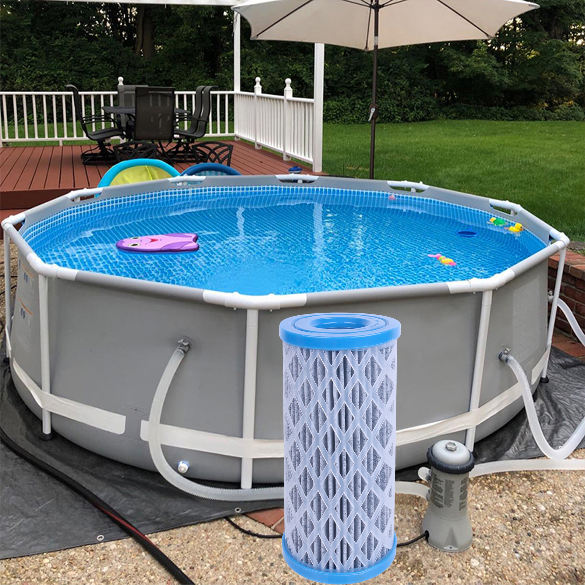 Picture of Amazon Bestwayintex Universal Inflatable Swimming Pool Circulating Activated Carbon Removable Water Filter Pump Accessories