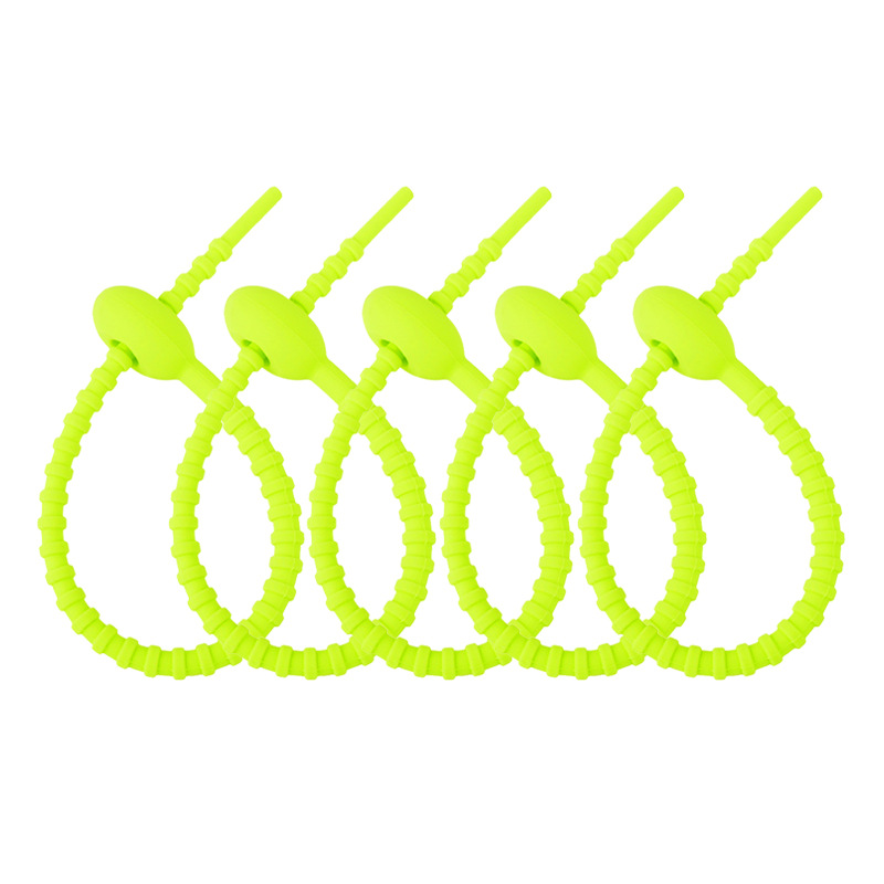 Picture of 215mm color silicone cable tie DIY jewelry pendant chattering blind box doll lanyard data cable storage winder