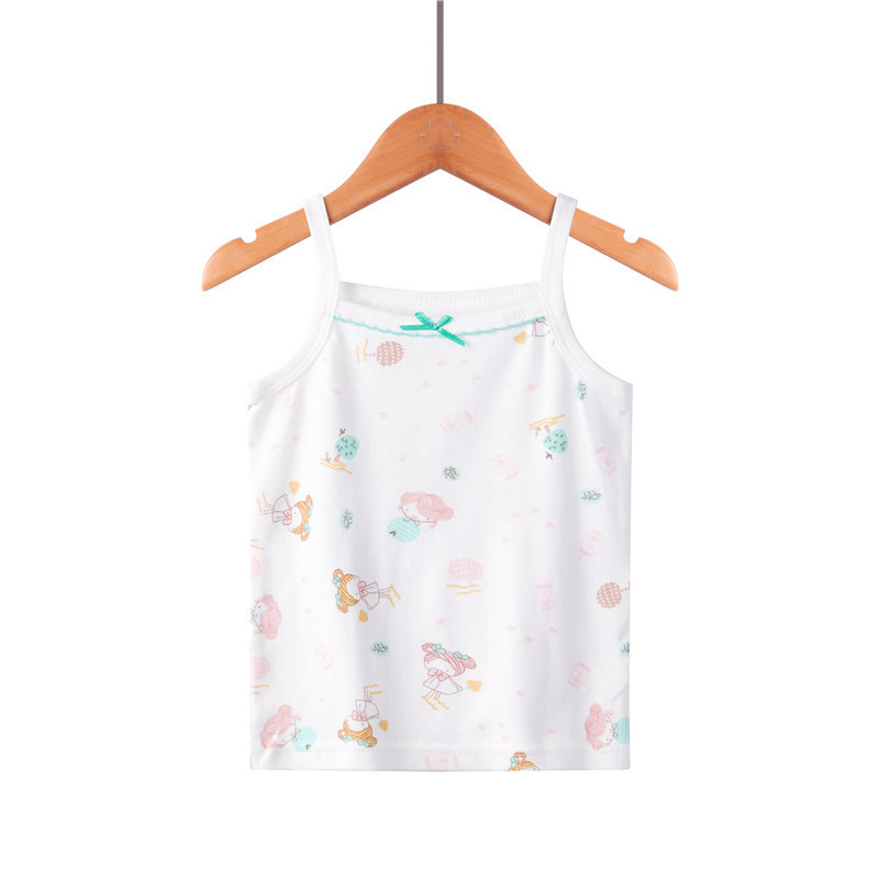 Picture of Children's Pure Cotton Vest Printed Ribbed Boys and Girls Summer Thin Sports Sling Outer Wear Bottoming Intimates for Small and Medium-Sized Kidsren