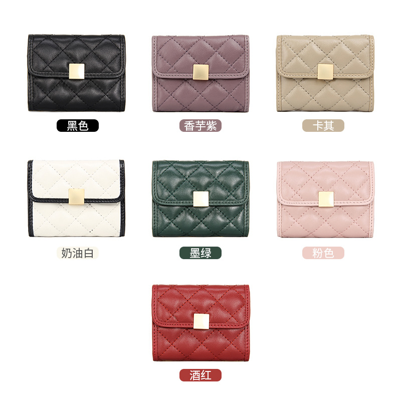 Picture of New simple sheepskin RFID anti-theft brush organ card holder multi-card position large capacity leather card holder ID card holder for women