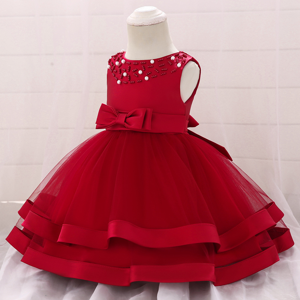 Picture of ins Dress baby baby Girl Dress baby Princess Dress Dress Bow baby Year Old Girl Dress