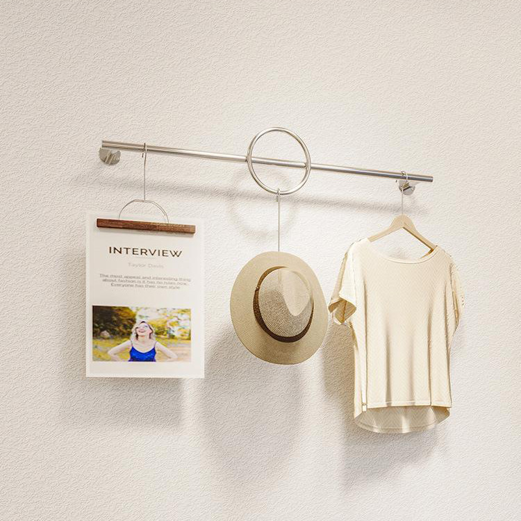 Picture of Stainless Steel Positive Hanging Display Rod Children's Clothing Store Display Rack Wall Hanging One-word Shelf Point Hanging Clothing Store Hanging Hangers