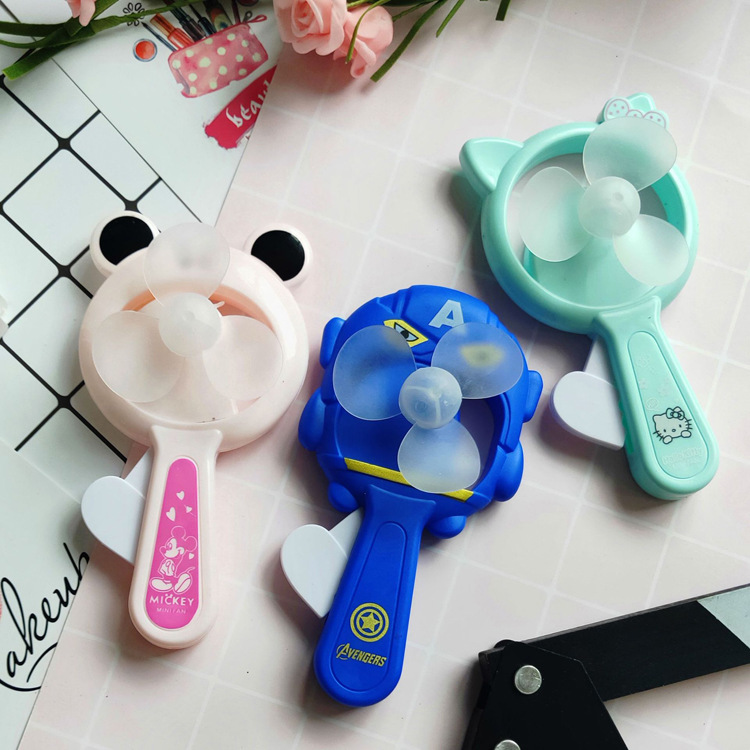 Picture of Creative mini hand pressure small fan cartoon hand-held children's toys push-to-sweep code small gift gift stall