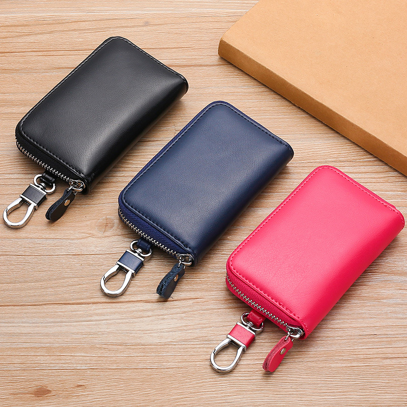 Picture of 2023 New zipper large capacity key bag men's leather multi-functional practical car key bag cowhide key bag