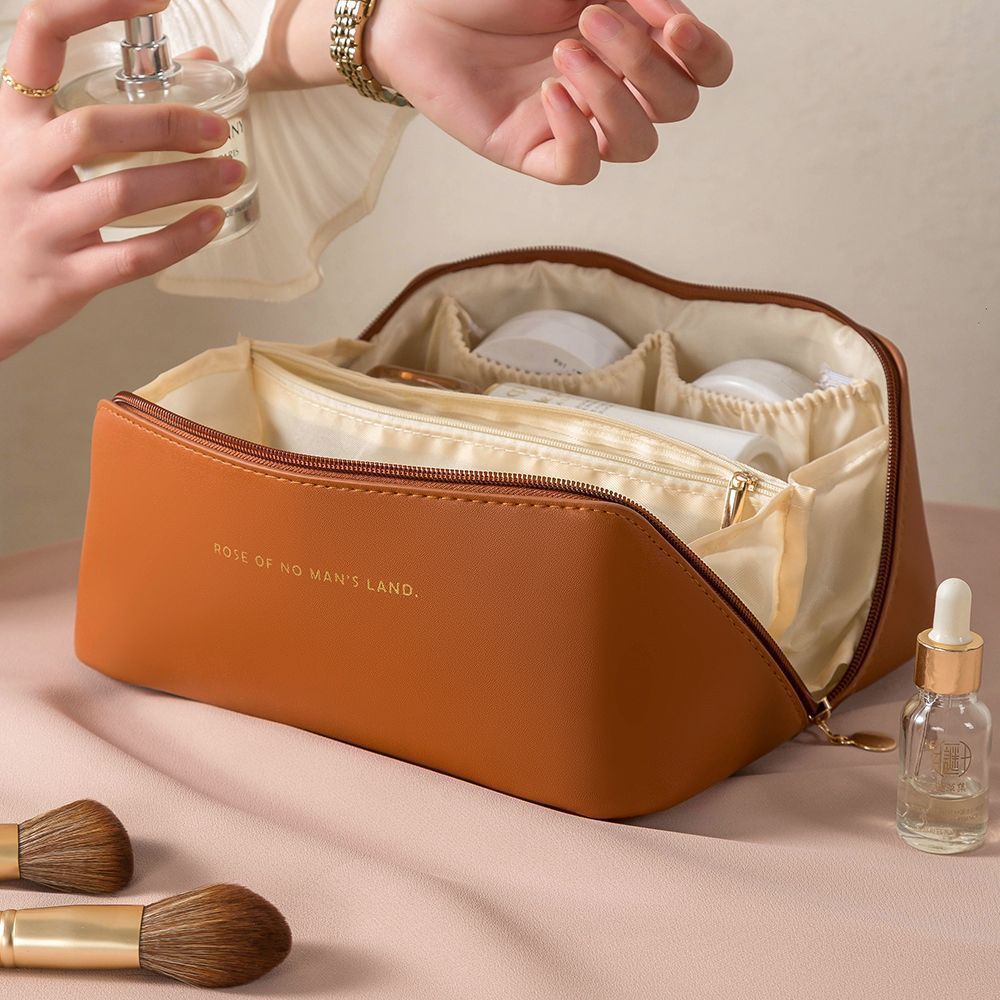 Picture of Organ pillow bag PU leather Net red cosmetic bag ins multi-layer wash bag travel portable portable storage bag