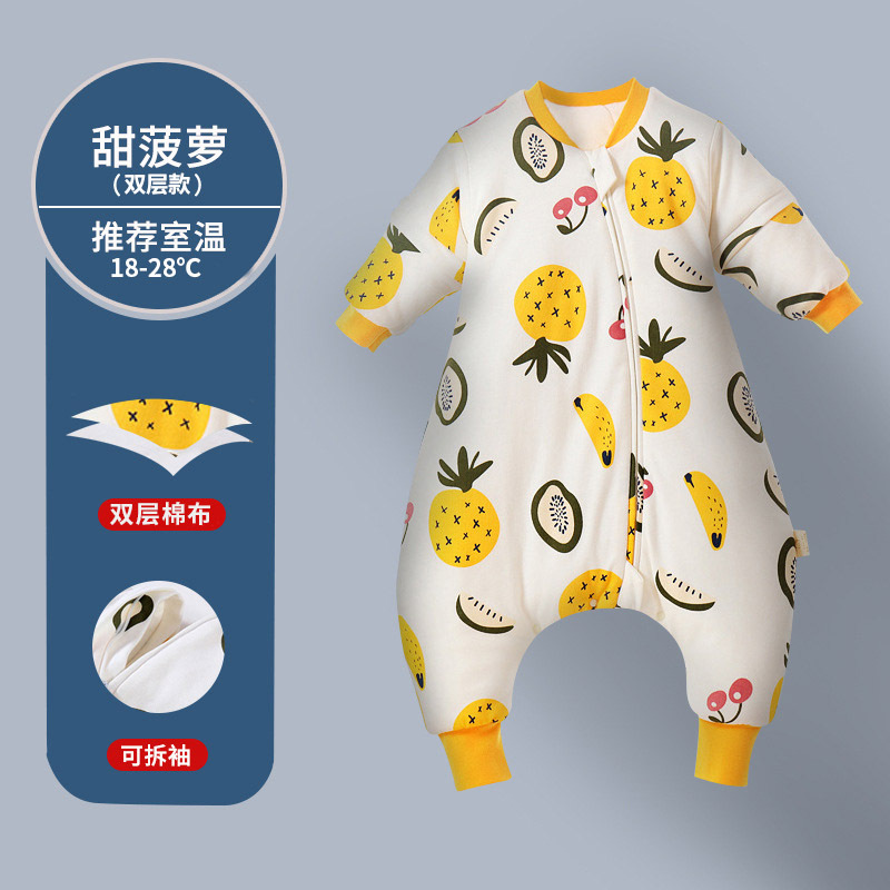 Picture of Spring and Autumn Thin Children's Sleeping Bag Constant Temperature Infant and Toddler Class a Split Leg Sleeping Bag Cartoon Pure Cotton Baby Sleeping Bag with Detachable Sleeves