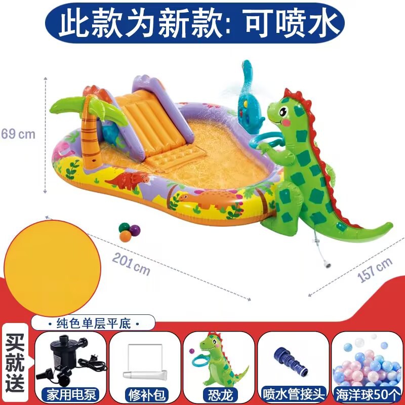 Picture of INTEX outdoor water spray children's toys inflatable swimming pool for family paddling pool with slide pool swimming pool
