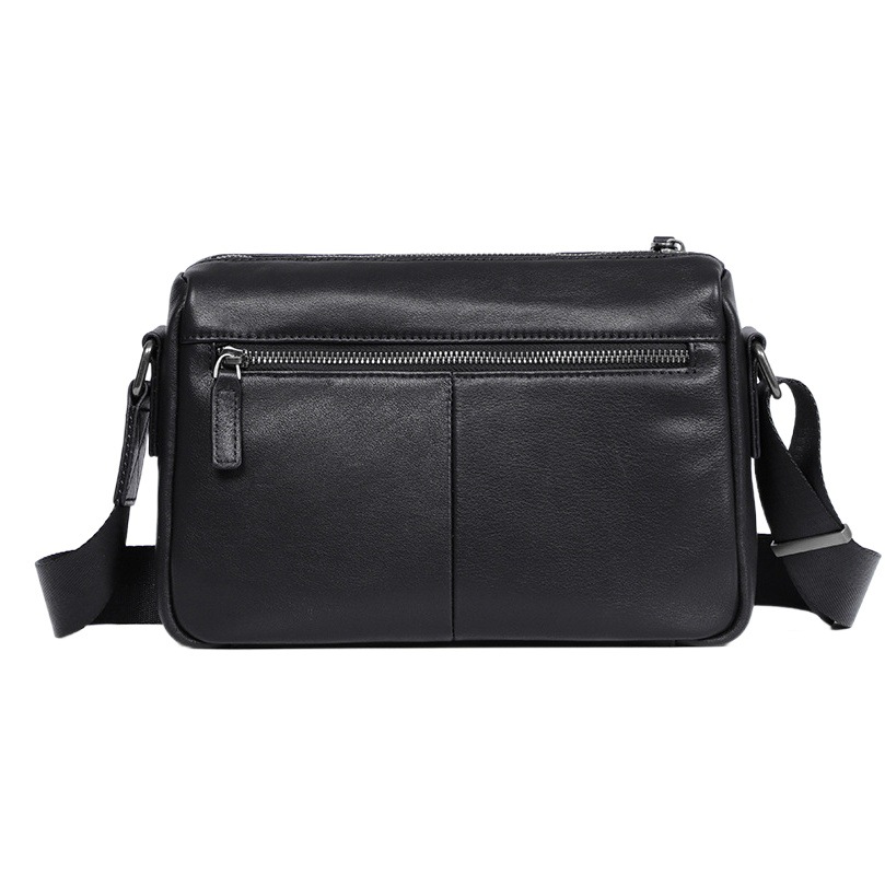 2024 New Men's First Layer Cowhide Crossbody Bag Genuine Leather Men's Bag Small Square Bag Outdoor Fashion Casual Shoulder Bag
