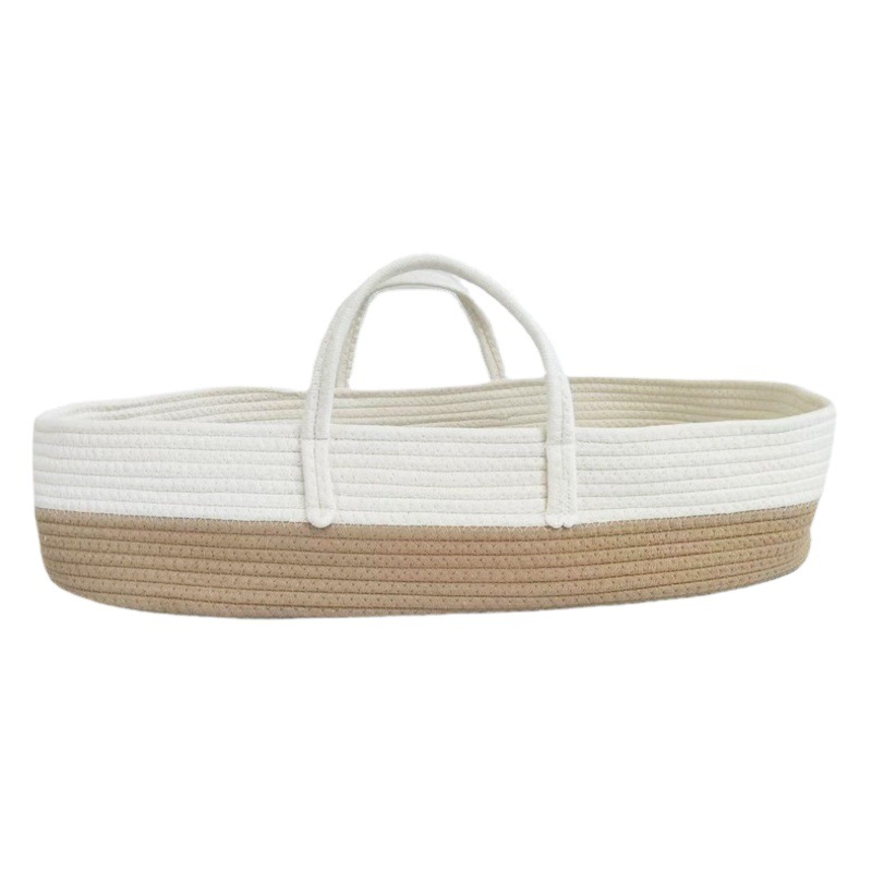 Ins New Cotton Rope Satchel Baby Basket Satchel Basket Lightweight Satchel Baby Outing Sleeping Basket Creative Crib