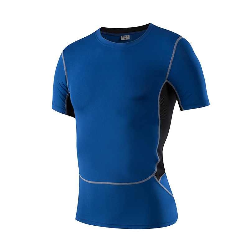 Picture of Men's PRO Sports Fitness Clothing Training Short-sleeved Gym Running AliExpress Quick-drying Tights Mesh T-shirt