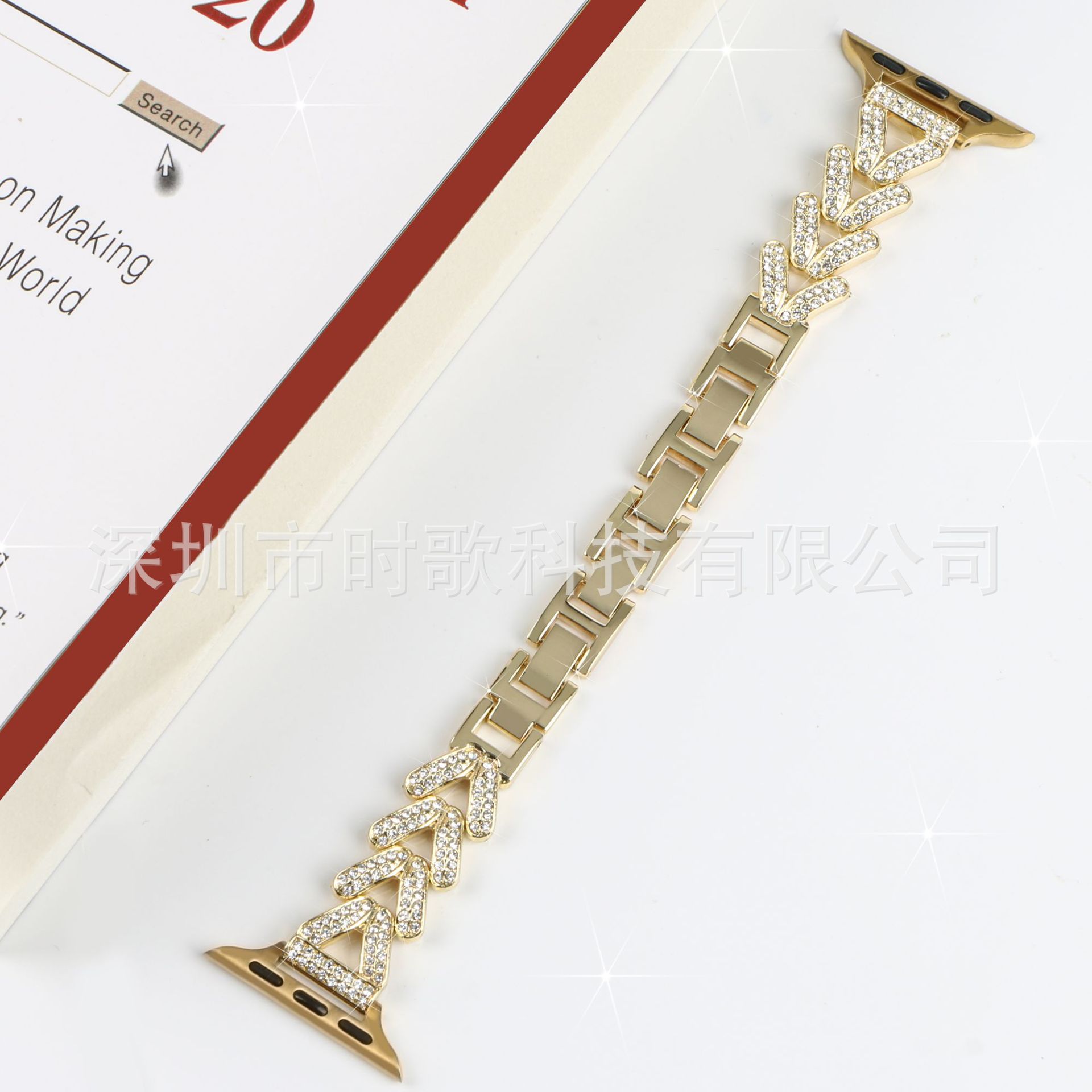 Picture of For Apple Watch Strap applewatch98Ultra2 Heart Chain Luxury Diamond Metal Strap Wholesale