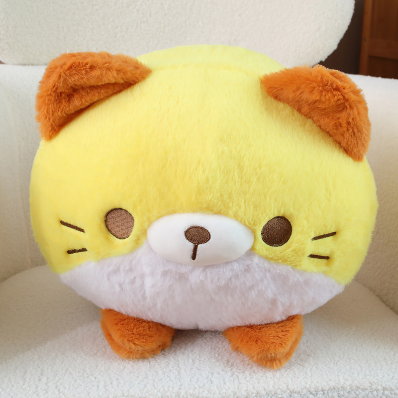 Picture of Bobby Bear Round Cute Soft Cute Three-color Cat Doll Rabbit Fur Pillow Doll Big Grip Doll Cross Border